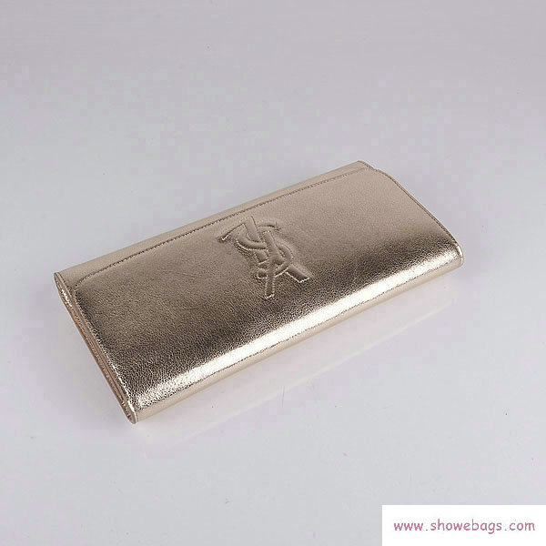 YSL belle de jour calfskin leather clutch 39321 light gold
